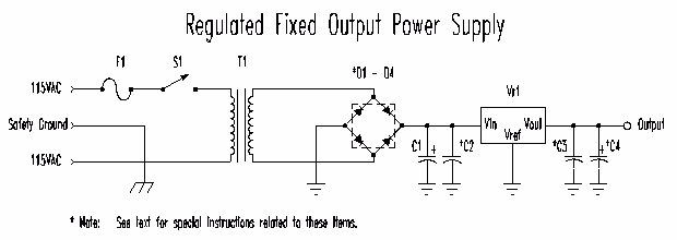 Regulated Fixed Output Power Supply Schematic