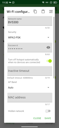cWiFi hotspot configuration