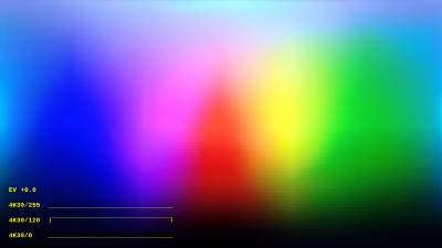 EV +0.0, 4K30/128 all max values