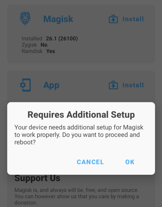 magisk-requires-additional-setup.png