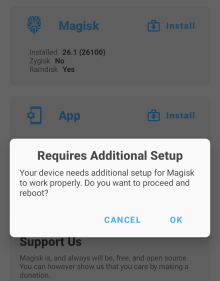 Magisk Requires Additional Setup
