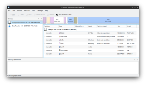 Windows 11 and GNU/Linux partitions