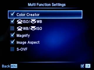 Custom Menu - Multi Function Settings