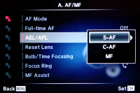 AEL/AFL Modes Menu