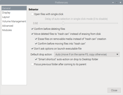 File Manager Preferences