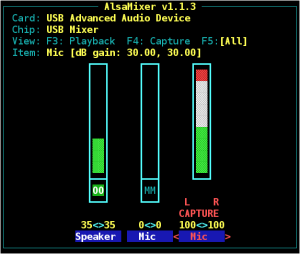 USB Advenced Audio Device in Alsamixer