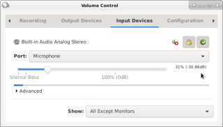 Base Volume per microfono nel mixer Pulse Audio