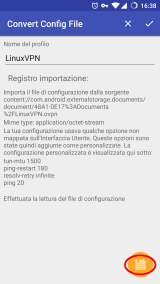 Risultato dell'importazione