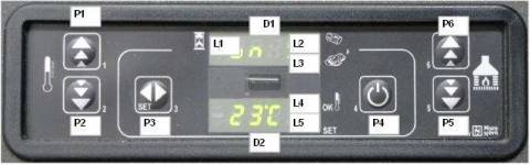 Pannello Micronova LED a 6 pulsanti per stufa a pellet